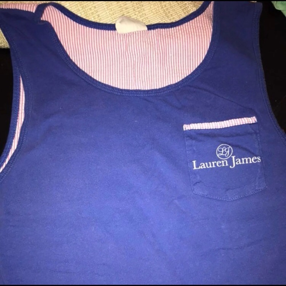Lauren James Seersucker Tank Top